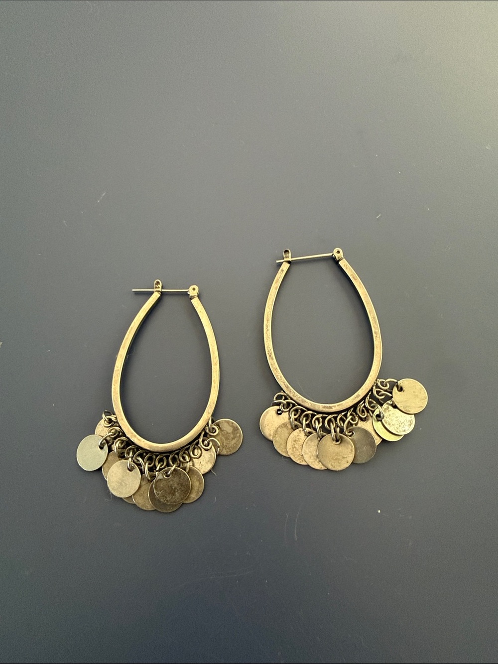 Gold Hoop Dangle Coin Earrings - Women's Fashion Jewelry